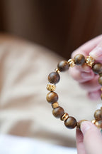 Kynam Agarwood Bracelet, 12mm, Mysore Sandalwood Bone Drop