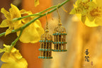 Kynam Agarwood Earrings, Fragrance Cage & Turquoise