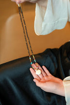 Kynam Agarwood Necklace, White Beeswax Amber Ruyi Pendant