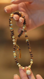 Kynam Agarwood Necklace, Wax Amber, Turquoise & Wax Pendant