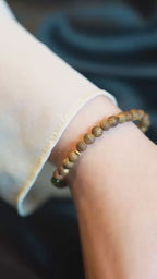 Kynam Agarwood Bracelet, Old-Mine Jade & Coral, 4mm