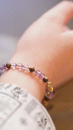 Kynam Agarwood Bracelet, Amethyst, Star Charm, 4mm & 10mm