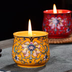 Chinese Enamel Painted Scented Candle, Smokeless, 7-Hour Burn